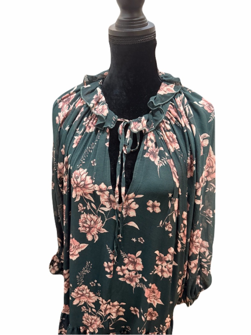 Free People Feeling Groovy Maxi Dress- Forest Floral Small boho flowy SOLD OUT S - Picture 3 of 11